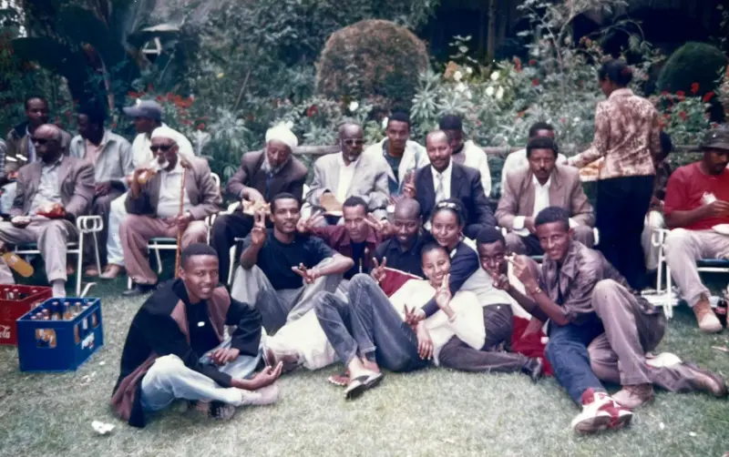 Taye and fellow students celebrate after being released on bail following their arrest for protesting the relocation of Oromia’s capital from Finfinne to Adama. Photo: Nagessa Oddo/BBC